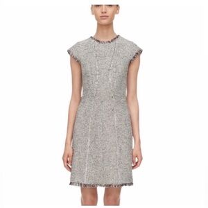 Rebecca Taylor NWOT contemporary tweed classic textured chic capsleeve dress 10